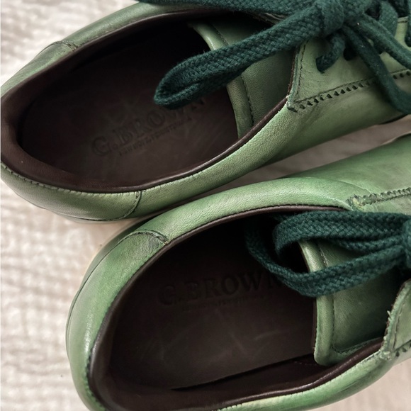 G.Brown Green Retro Leather Minimalist Sneaker - Picture 11 of 13